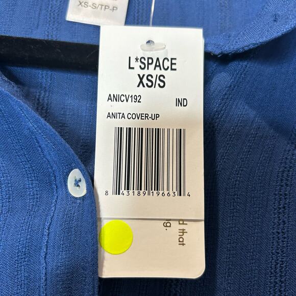 L*Space Anita Button Front Tunic Swim Cover-up Indigo Women Small NWT - Picture 8 of 8